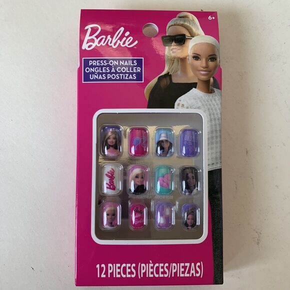 Barbie Press On Nails Glow in the Dark Rainbow 3 Variety Lot Child Size Ages 6+ - Picture 2 of 8